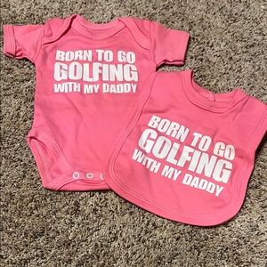 Pink Baby Onesie and Bib Set
